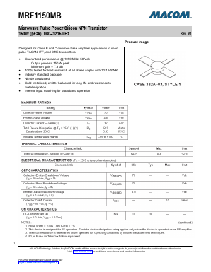 MRF1150MB Datasheet PDF M/A-COM Technology Solutions, Inc.