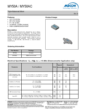 MY50A Datasheet PDF M/A-COM Technology Solutions, Inc.