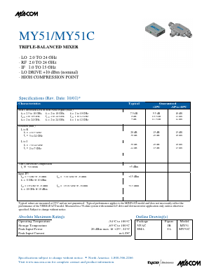 MY51 Datasheet PDF M/A-COM Technology Solutions, Inc.