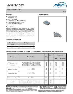 MY52C Datasheet PDF M/A-COM Technology Solutions, Inc.