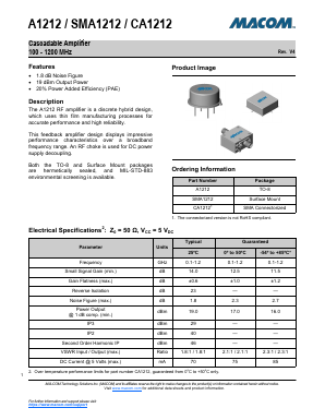 CA1212 Datasheet PDF M/A-COM Technology Solutions, Inc.
