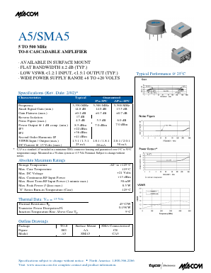 SMA5 Datasheet PDF M/A-COM Technology Solutions, Inc.