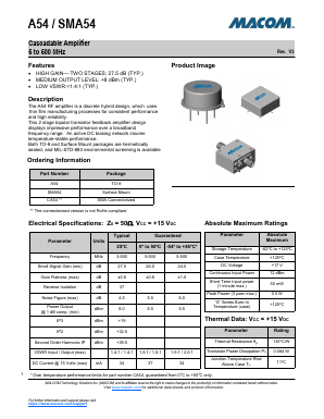 A54 Datasheet PDF M/A-COM Technology Solutions, Inc.