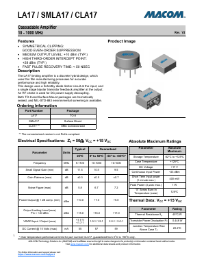 LA17 Datasheet PDF M/A-COM Technology Solutions, Inc.