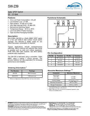 SW-239TR Datasheet PDF M/A-COM Technology Solutions, Inc.