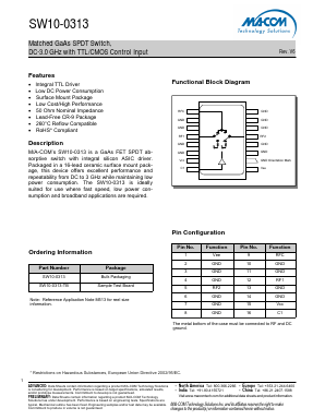 SW10-0313 Datasheet PDF M/A-COM Technology Solutions, Inc.