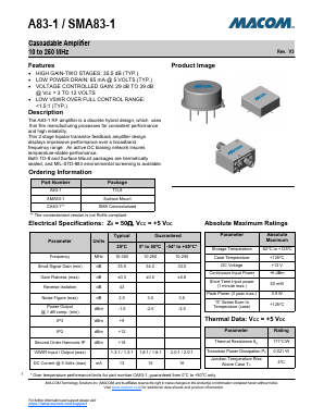 A83-1 Datasheet PDF M/A-COM Technology Solutions, Inc.