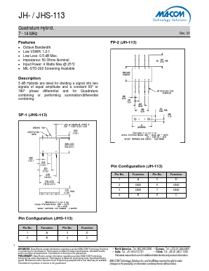 JHS-113PIN Datasheet PDF M/A-COM Technology Solutions, Inc.