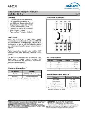 AT-250 Datasheet PDF M/A-COM Technology Solutions, Inc.