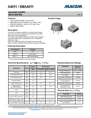 CA4011 Datasheet PDF M/A-COM Technology Solutions, Inc.