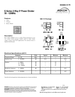ESSM-2-9-75 Datasheet PDF M/A-COM Technology Solutions, Inc.