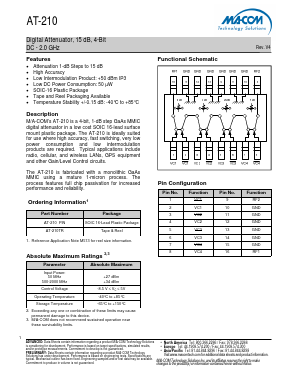 AT-210 Datasheet PDF M/A-COM Technology Solutions, Inc.