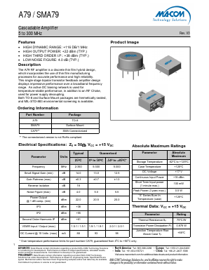 A79 Datasheet PDF M/A-COM Technology Solutions, Inc.
