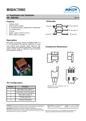 MABACT0065 Datasheet PDF M/A-COM Technology Solutions, Inc.