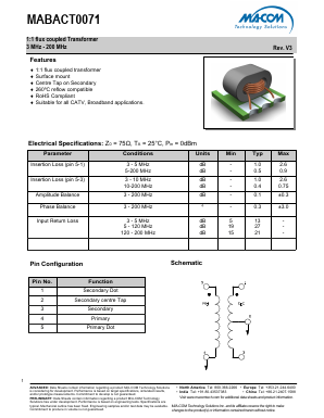 MABA-008350-CT71TB Datasheet PDF M/A-COM Technology Solutions, Inc.