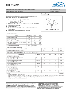MRF1150MA Datasheet PDF M/A-COM Technology Solutions, Inc.