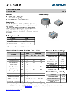 SMA11 Datasheet PDF M/A-COM Technology Solutions, Inc.
