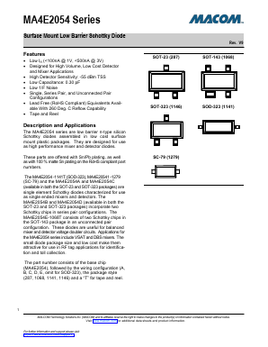 MA4E2054 Datasheet PDF M/A-COM Technology Solutions, Inc.
