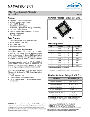 MA4VAT900-1277T Datasheet PDF M/A-COM Technology Solutions, Inc.