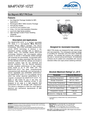 MA4P7470-1072T Datasheet PDF M/A-COM Technology Solutions, Inc.