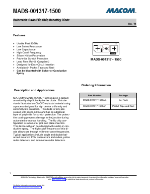 MADS-001317-1500 Datasheet PDF M/A-COM Technology Solutions, Inc.