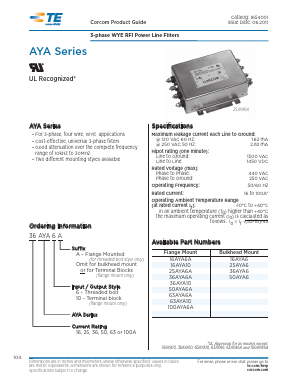 25AYA6 Datasheet PDF Tyco Electronics