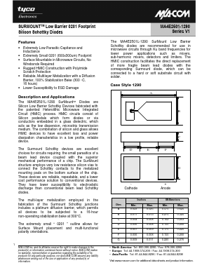 MA4E2501-1290 Datasheet PDF Tyco Electronics