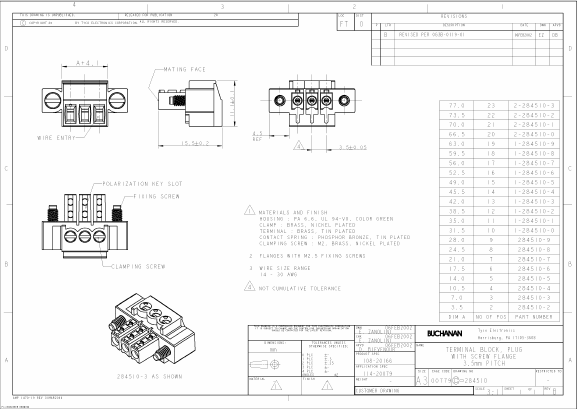 284510-4 Datasheet PDF Tyco Electronics