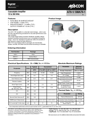 SMA70-1 Datasheet PDF Tyco Electronics