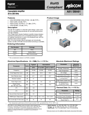 A81 Datasheet PDF Tyco Electronics