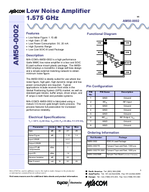 AM50-0002TR Datasheet PDF Tyco Electronics