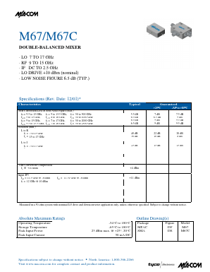 M67 Datasheet PDF Tyco Electronics