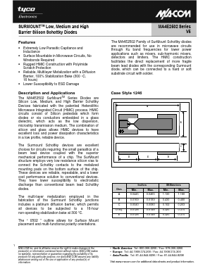 MA4E2502M-1246W Datasheet PDF Tyco Electronics
