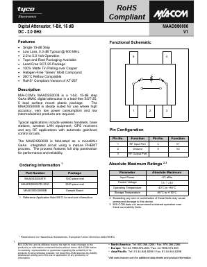 MAADSS0008TR Datasheet PDF Tyco Electronics