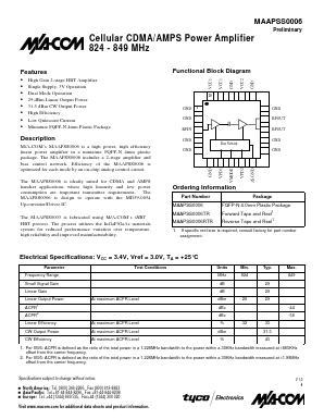 MAAPSS0006RTR Datasheet PDF Tyco Electronics