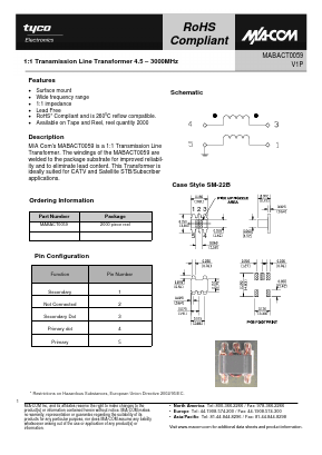 MABACT0059 Datasheet PDF Tyco Electronics