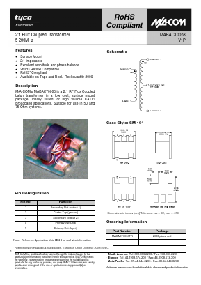 MABACT0068 Datasheet PDF Tyco Electronics