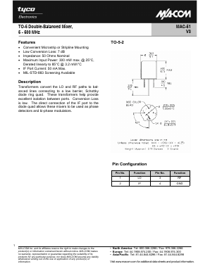 MAC-51 Datasheet PDF Tyco Electronics