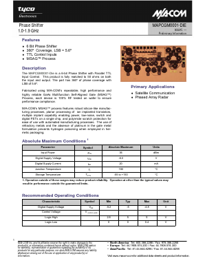 MAPCGM0001-DIE Datasheet PDF Tyco Electronics