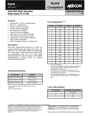 MASW-007070-0001TB Datasheet PDF Tyco Electronics