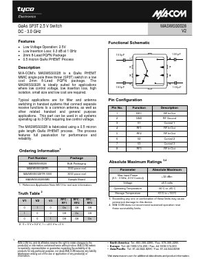 MASWSS0028 Datasheet PDF Tyco Electronics