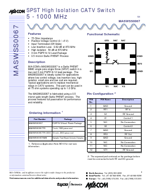 MASWSS0067SMB Datasheet PDF Tyco Electronics