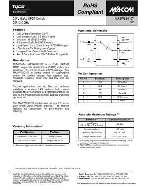 MASWSS0167 Datasheet PDF Tyco Electronics