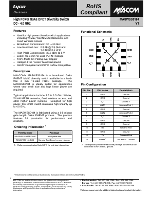 MASWSS0184 Datasheet PDF Tyco Electronics