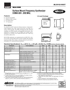 MLS9102-00837 Datasheet PDF Tyco Electronics