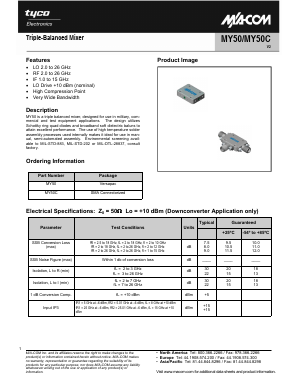 MY50C Datasheet PDF Tyco Electronics