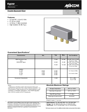 M1H Datasheet PDF Tyco Electronics