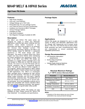 MA4P7002B-401T Datasheet PDF Tyco Electronics
