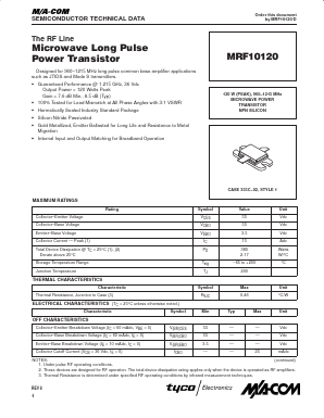 MRF10120 Datasheet PDF Tyco Electronics