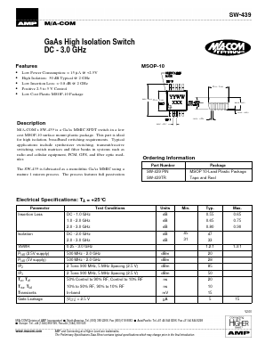 SW-439TR Datasheet PDF Tyco Electronics